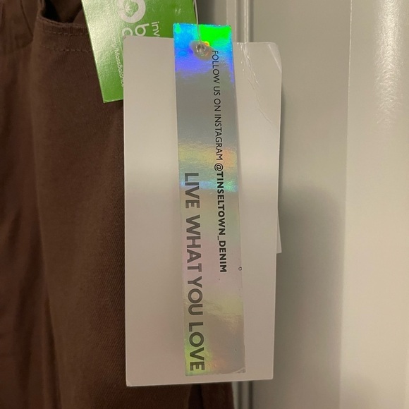 CARGO PANT Tinseltown hi-rise‎ junior 5/27 BROWN LOTS OF POCKETS SUPER WIDE LEG - Picture 3 of 16